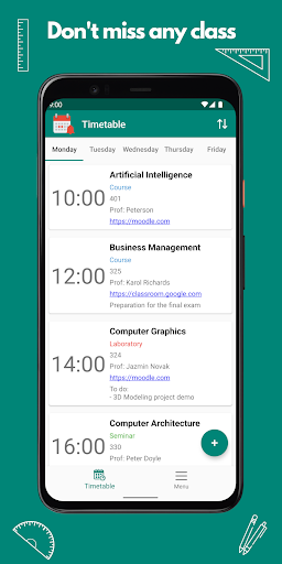 Android application Pocket Timetable screenshort