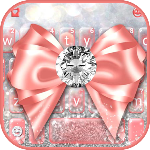 Pink Diamond Bow Keyboard Them - AppWisp.com