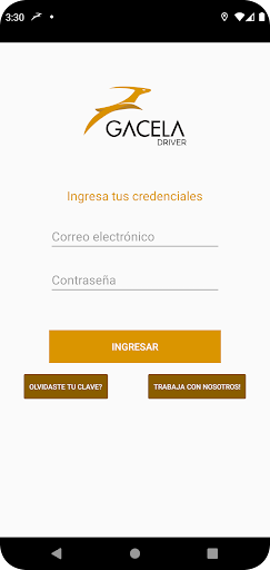 Android application Gacela Driver screenshort