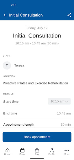 Proactive Pilates Screen 3