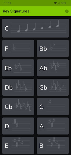 Android application Guitar Sight Reading Trainer screenshort
