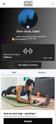 Android application Secret Fitness screenshort