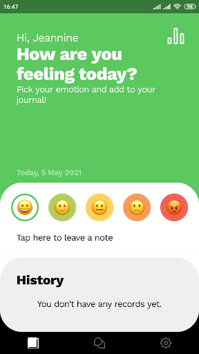 Android application Minute Mood screenshort