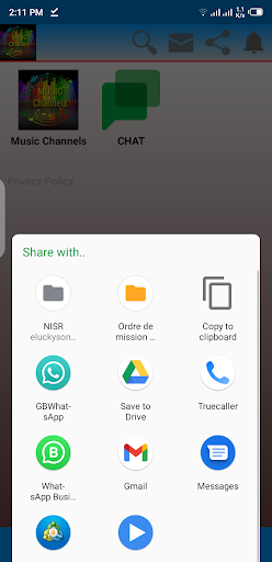 Android application Music Channels screenshort