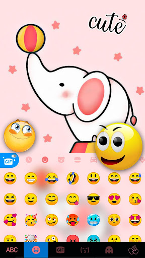 Cute Circus Elephant Keyboard Screen 3