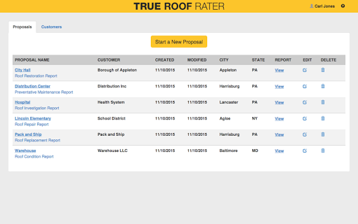 Android application True Roof Rater screenshort
