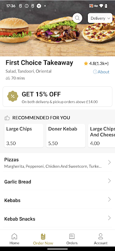 First Choice Takeaway Screen 3