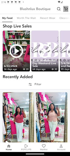 Android application Blushnlux Boutique screenshort