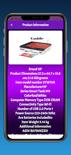Android application HP Smart Tank 519 Series Guide screenshort