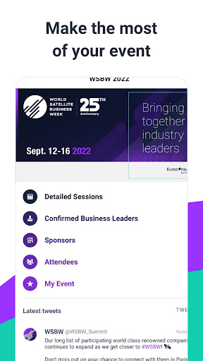 Android application World Space Business Week screenshort