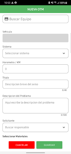 Android application TallerMantenimiento screenshort