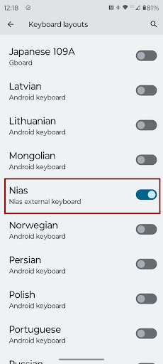 Nias External Keyboard Screen 3