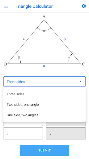 Android application Triangle Calculator screenshort