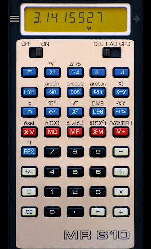 Android application Calculator MR 610 pro screenshort