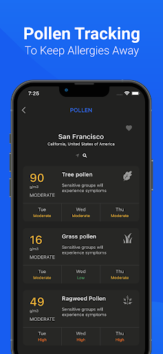 Air Quality & Pollen - AirCare screenshot 2