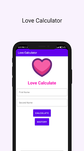 Android application Love Calculator screenshort