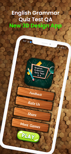 Android application English Grammar Quiz Test QA screenshort
