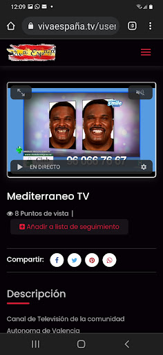 Android application viva españa tv screenshort