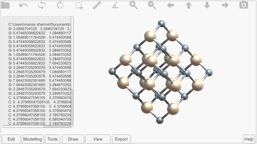 CrysX-3D Viewer (.XYZ & .CIF) Screen 2