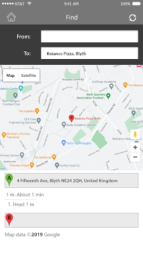 Android application Keiano's Pizza, Blyth screenshort