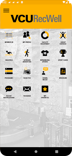 Android application VCU Recreation & Well-Being screenshort