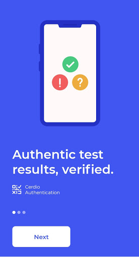 Android application Cerdio Authentication screenshort