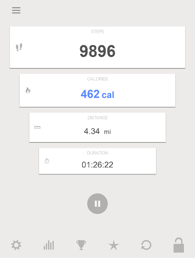 Screenshot of Step & Calorie Counter