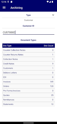 Android application MACE Mobile Archiving screenshort