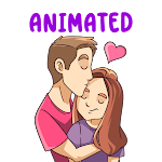 Cover Image of डाउनलोड Romantic Animated Stickers - W  APK