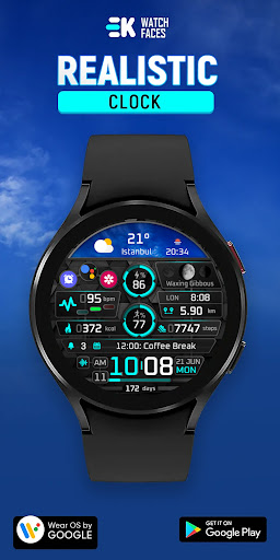 Android application Realistic Clock - Watch Face screenshort