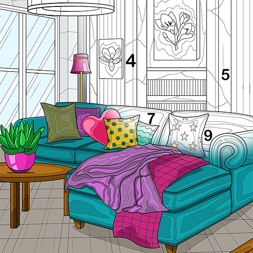 Interior Coloring By Numbers  Icon