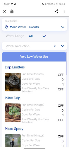 Watrd Irrigation App Screen 2
