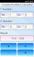 screenshot of Complex Numbers Calculator