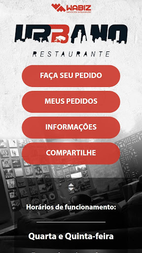 Android application Urbano Restaurante screenshort
