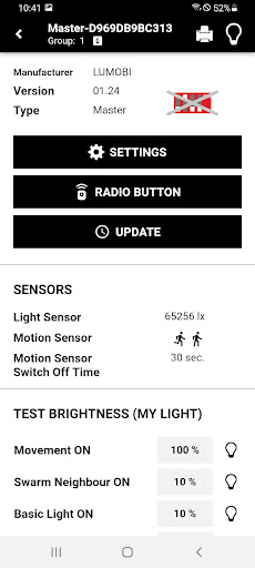 LiveLink SwarmSens Screen 3