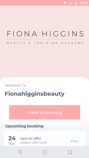 Android application Fionahigginsbeauty screenshort
