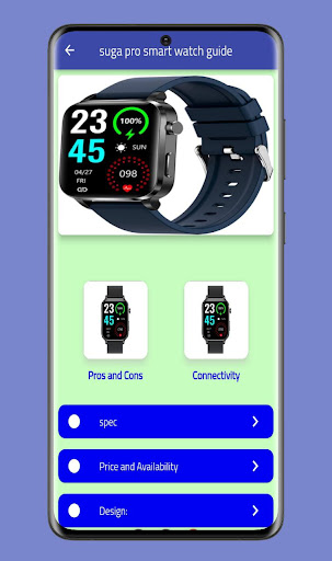 Suga pro smart watch guide Screen 2