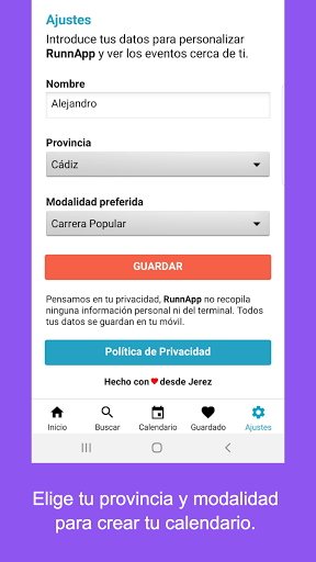 Buscador Carreras Populares Screen 2