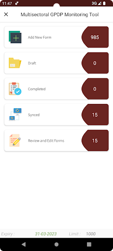 Quality GPDP monitoring tool Screen 3