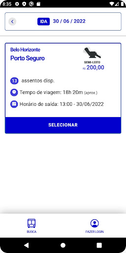 Android application Elitebus Viagens screenshort