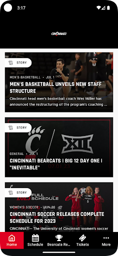 Android application Cincinnati Bearcats Gameday screenshort