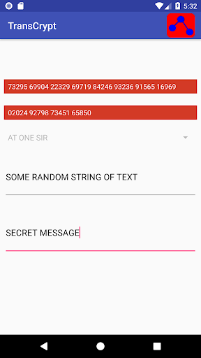 Android application TransCrypt screenshort
