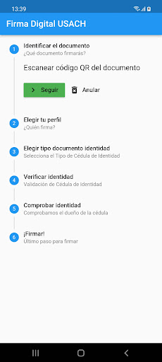 Android application Firma Digital USACH - Oficial screenshort