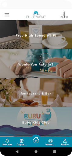 Android application BLUE WAVE HOTEL screenshort
