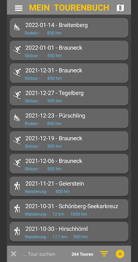 Android application Mein Tourenbuch screenshort