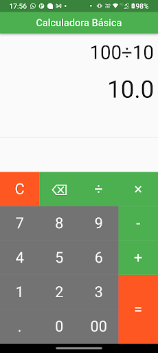 Android application Calculadora Básica screenshort