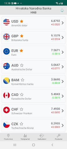 Tečajna lista Screen 3