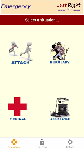 Android application Just Right Emergency screenshort
