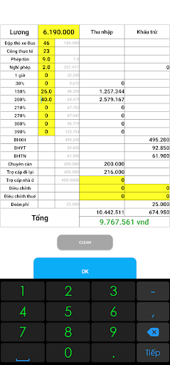 Tính lương LGDVH Screen 3