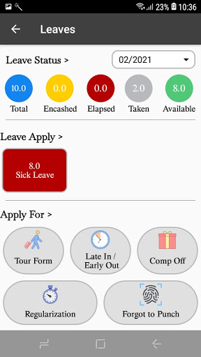 Android application RuBal HRMS screenshort